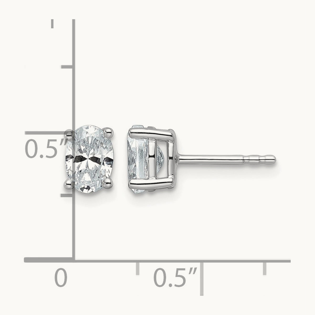 Oval Four-Prong Stud Earrings, 0.50-6.00 ct tw Lab-Grown Diamond — 3 ct, 14K White Gold