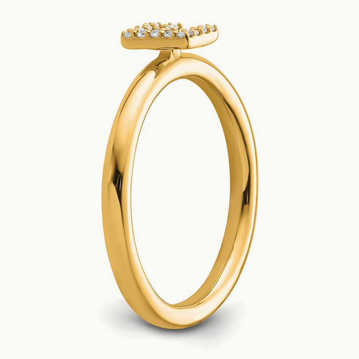 Stackable Diamond Ring — 14K Yellow Gold, E