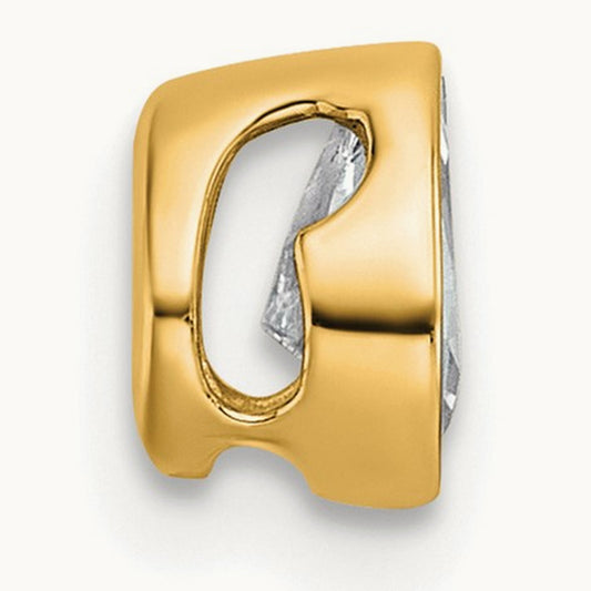 Pear Bezel Chain Slide, 0.25-3.00 ct tw Lab-Grown Diamond — 1/4 ct, VS (Best), 14K Yellow Gold