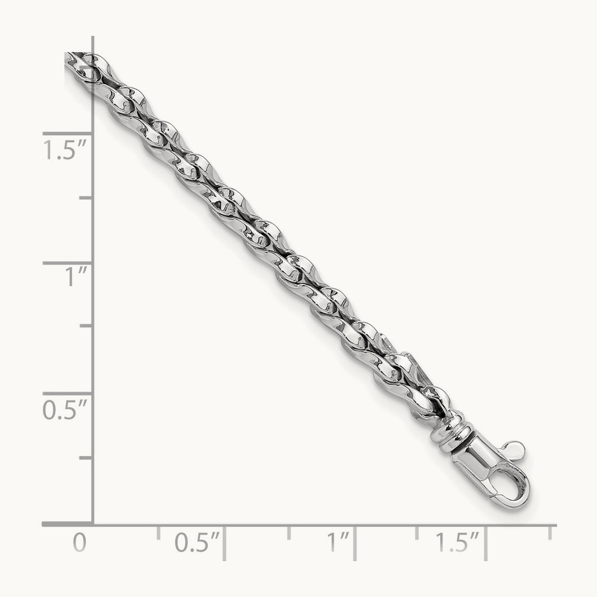 Polished Fancy Link Bracelet, 14K White Gold