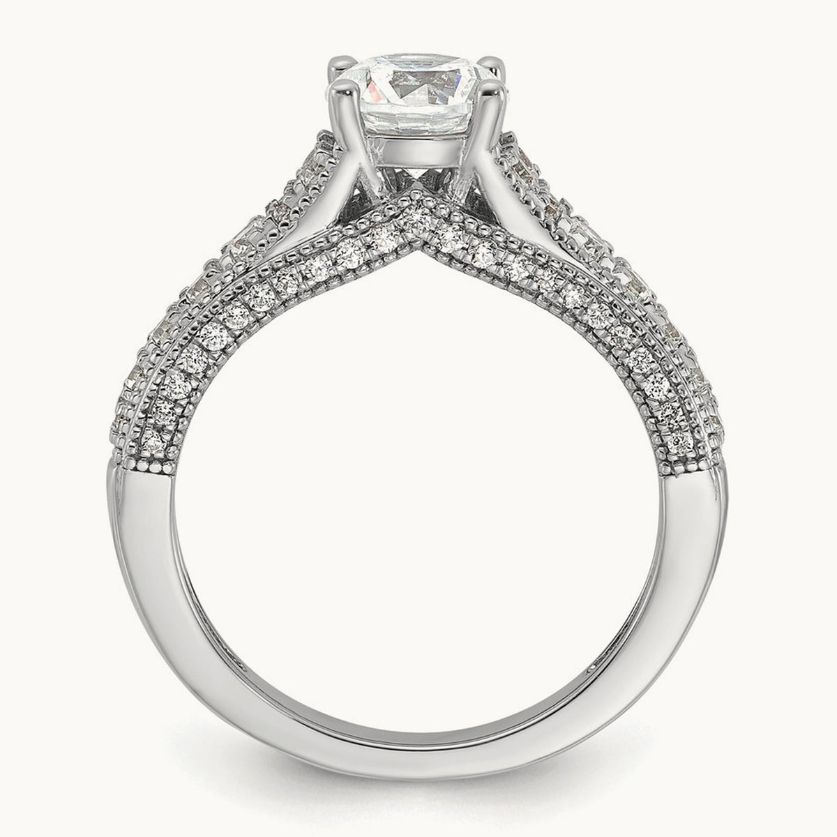 Round Engagement Ring, 1.50 ct tw Lab-Grown Diamond — 14K White Gold