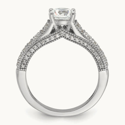 Round Engagement Ring, 1.50 ct tw Lab-Grown Diamond — 14K White Gold