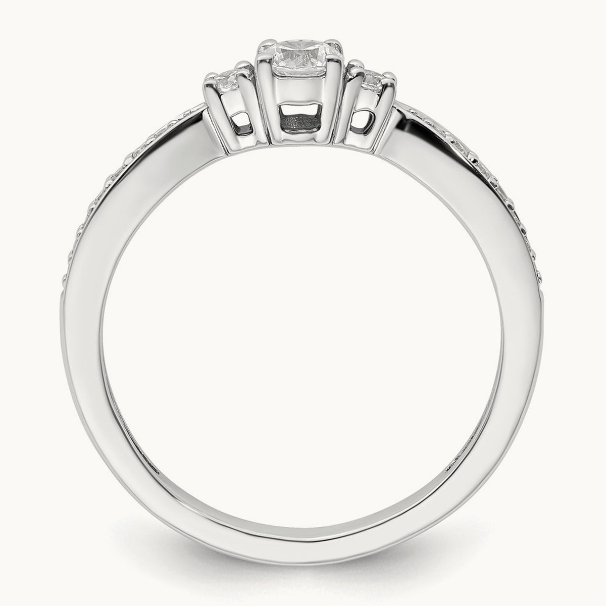 Petite Engagement Ring — 10K White Gold, 7
