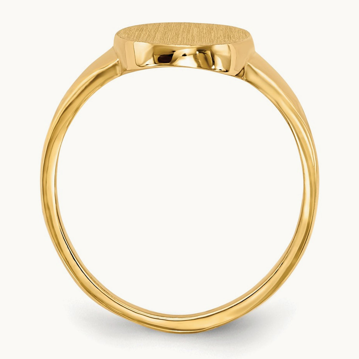 9.0x14. Closed Back Signet Ring, 5mm, 14K