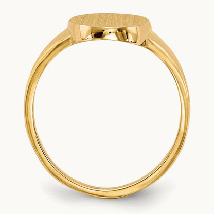9.0x14. Closed Back Signet Ring, 5mm, 14K