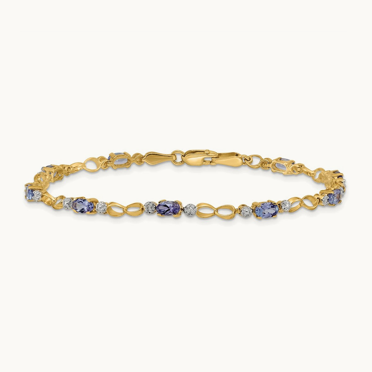 Open-Link Diamond/Tanzanite Bracelet, 14K