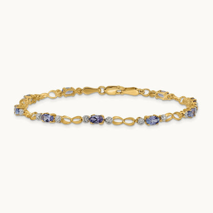 Open-Link Diamond/Tanzanite Bracelet, 14K