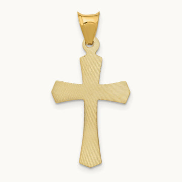 Polished Satin and D/C Crucifix Pendant, 14K
