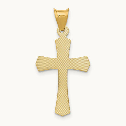 Polished Satin and D/C Crucifix Pendant, 14K