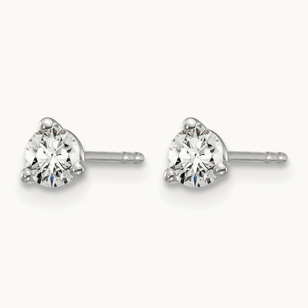 Round Stud Earrings, 0.10-6.00 ct tw Lab-Grown Diamond — 1/3 ct, 14K White Gold