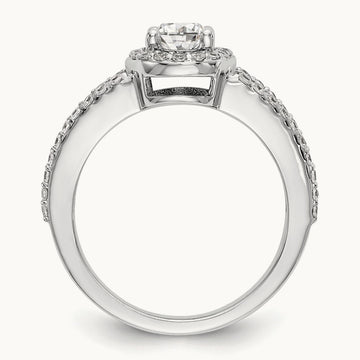 Oval Semi-Mount Halo Engagement Ring, 0.50 ct tw