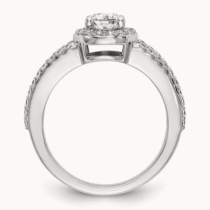 Oval Semi-Mount Halo Engagement Ring, 0.50 ct tw