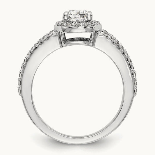 Oval Semi-Mount Halo Engagement Ring, 0.50 ct tw