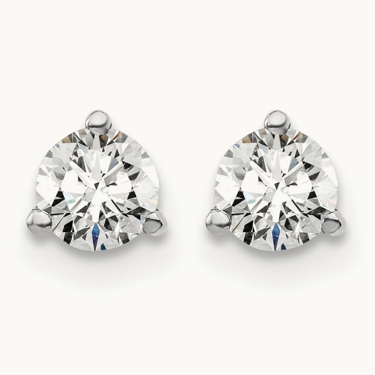 Round Stud Earrings, 0.10-6.00 ct tw Lab-Grown Diamond — 1/2 ct, 14K White Gold