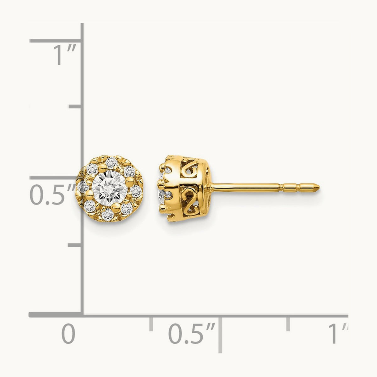 Diamond Semi-mount Stud Earrings, 14K