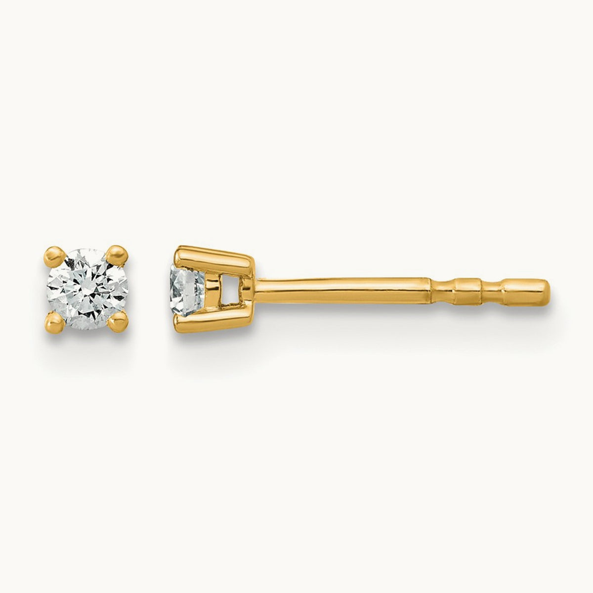 Round Heavyweight Stud Earrings, 0.10-7.00 ct tw Lab-Grown Diamond — 1/10 ct, 14K Yellow Gold