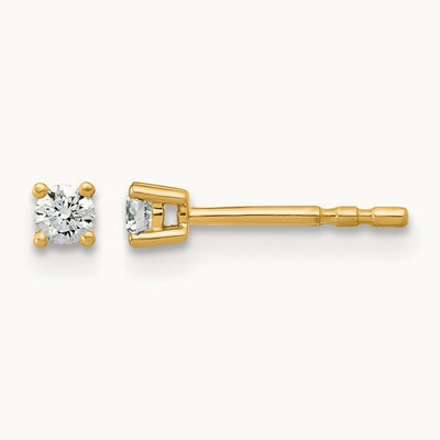 Round Heavyweight Stud Earrings, 0.10-7.00 ct tw Lab-Grown Diamond — 1/10 ct, 14K Yellow Gold