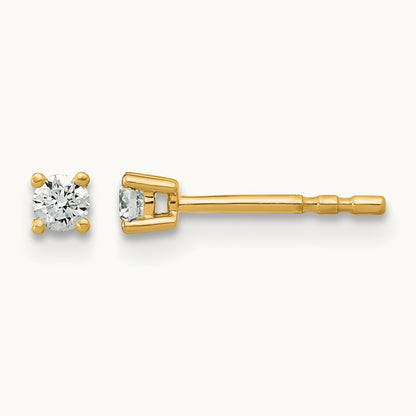 Round Heavyweight Stud Earrings, 0.10-7.00 ct tw Lab-Grown Diamond — 1/10 ct, 14K Yellow Gold