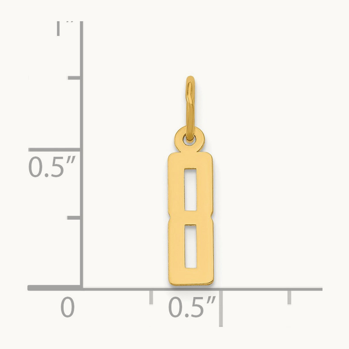 Small Elongated Number 8 Charm, 14K