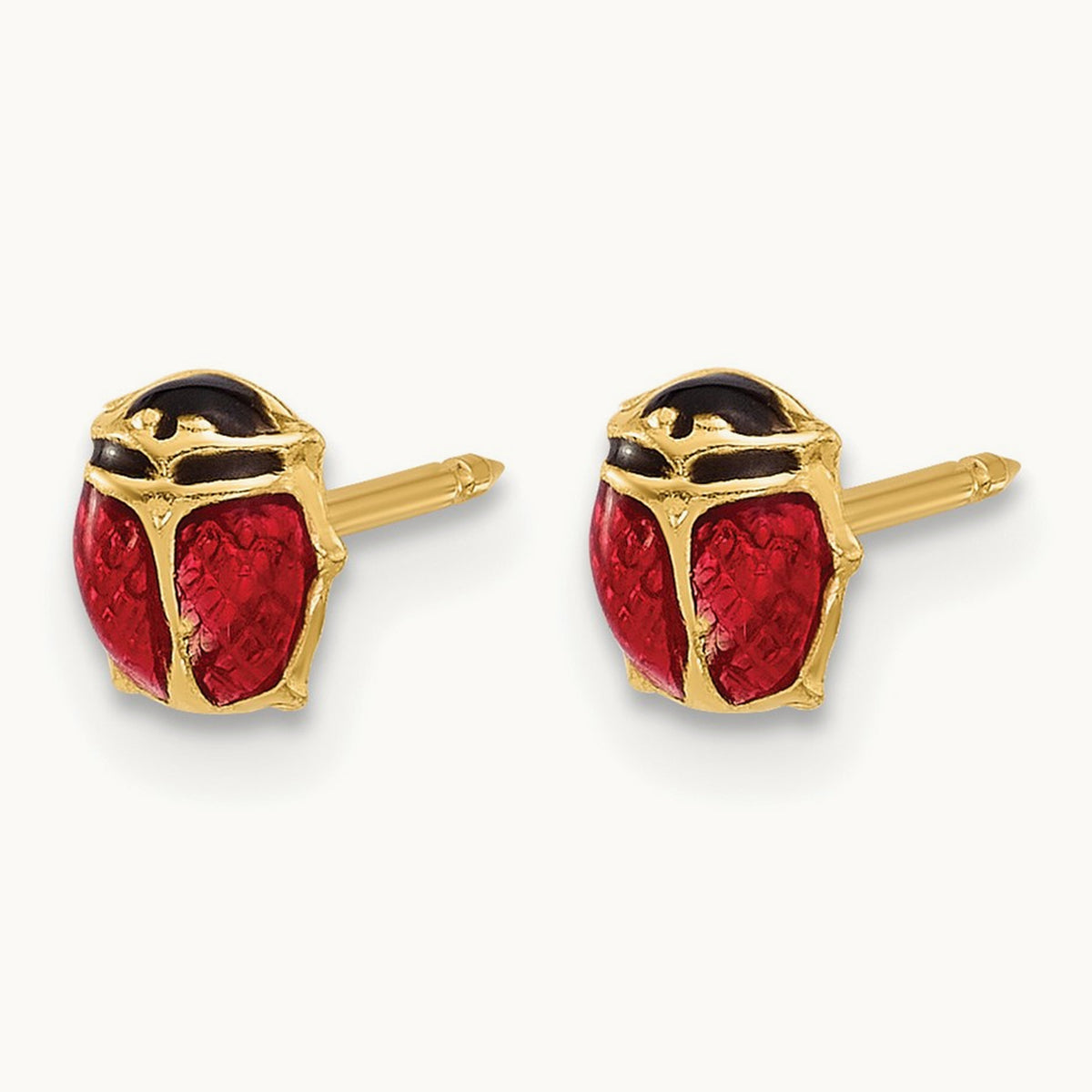 Inverness 14K Polished Enameled Ladybug Post Earrings