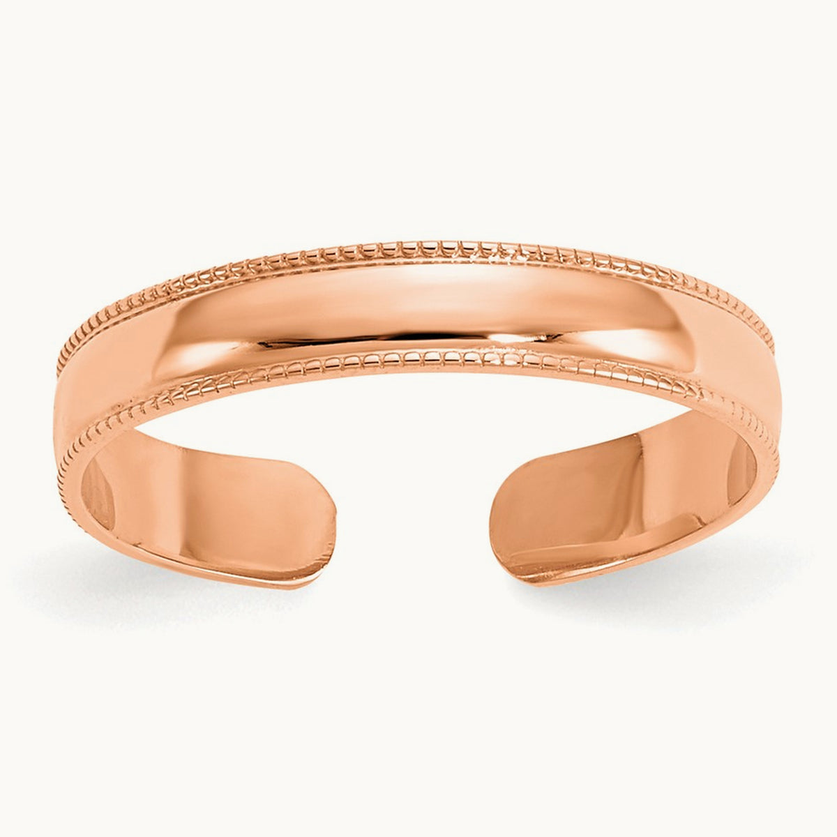 Milgrain Adjustable Toe Ring — 14K Rose Gold