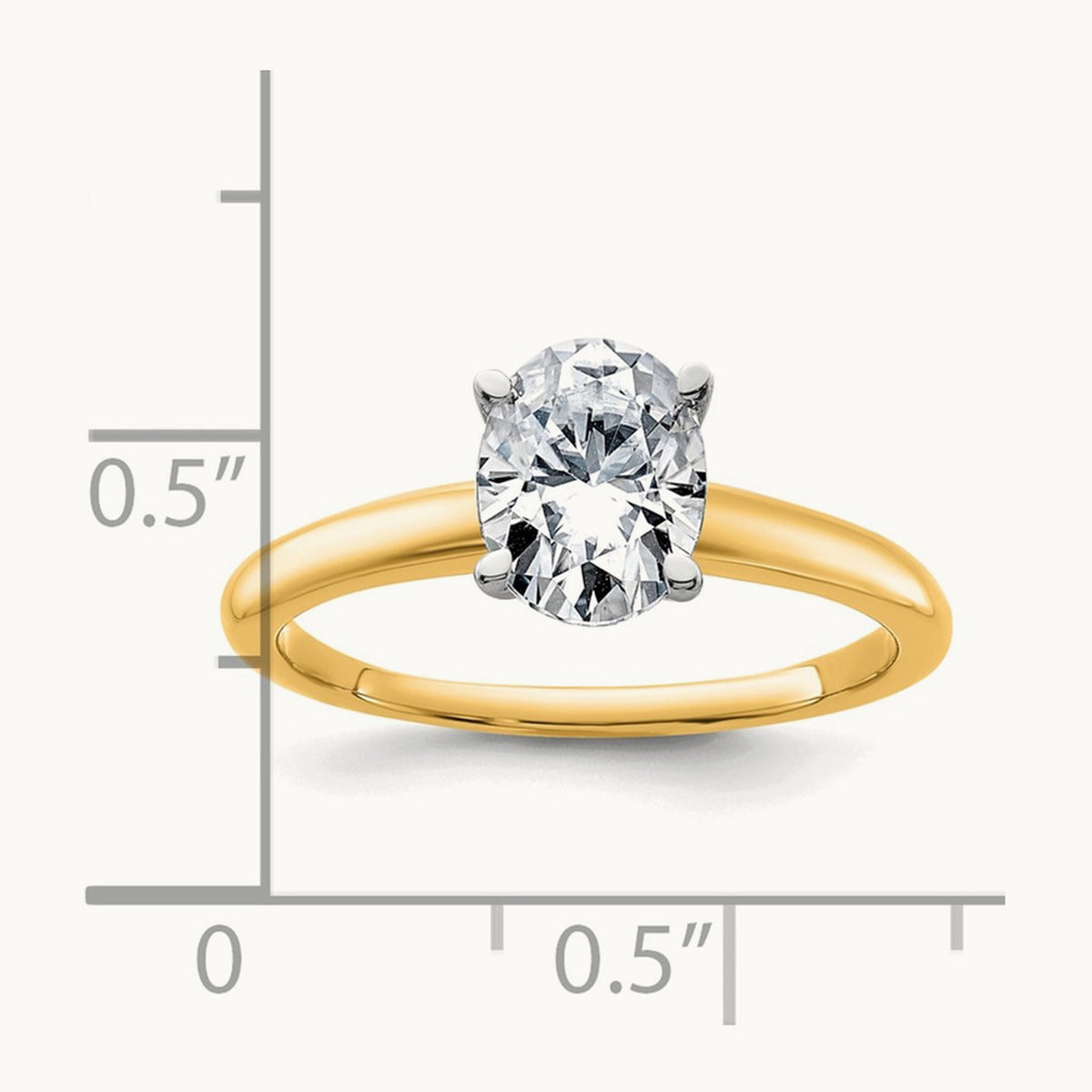 Oval Solitaire Engagement Ring, 0.50-5.00 ct tw Lab-Grown Diamond — 1 1/4 ct, 14K Two-Tone