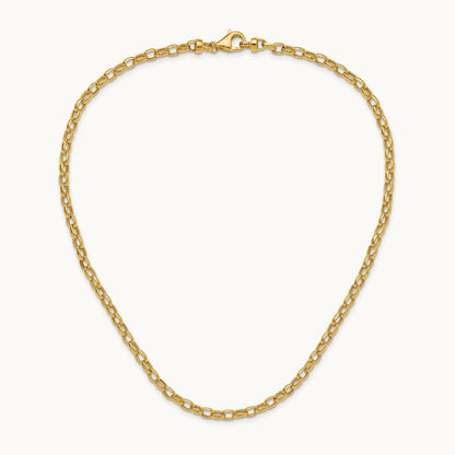 18in Polished Fancy Link Necklace, 4.5mm, 14K