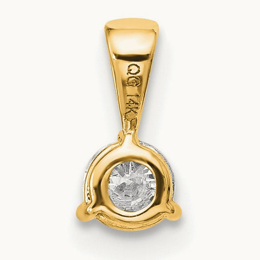 3 Prong Solitaire Pendant, 0.25-1.00 ct tw Lab-Grown Diamond — 1/4 ct, 14K Yellow Gold