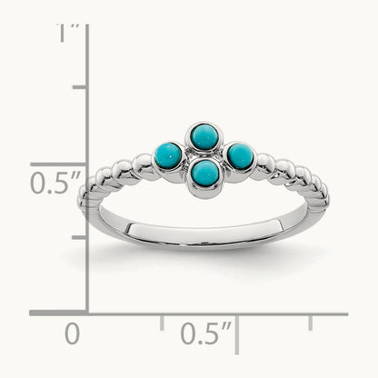 Turquoise Ring, 14K White Gold