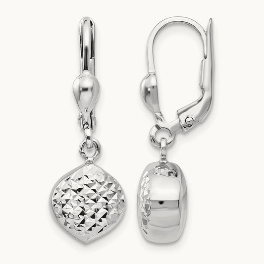 Polished Diamond-Cut Dangle Leverback Earrings — photo set