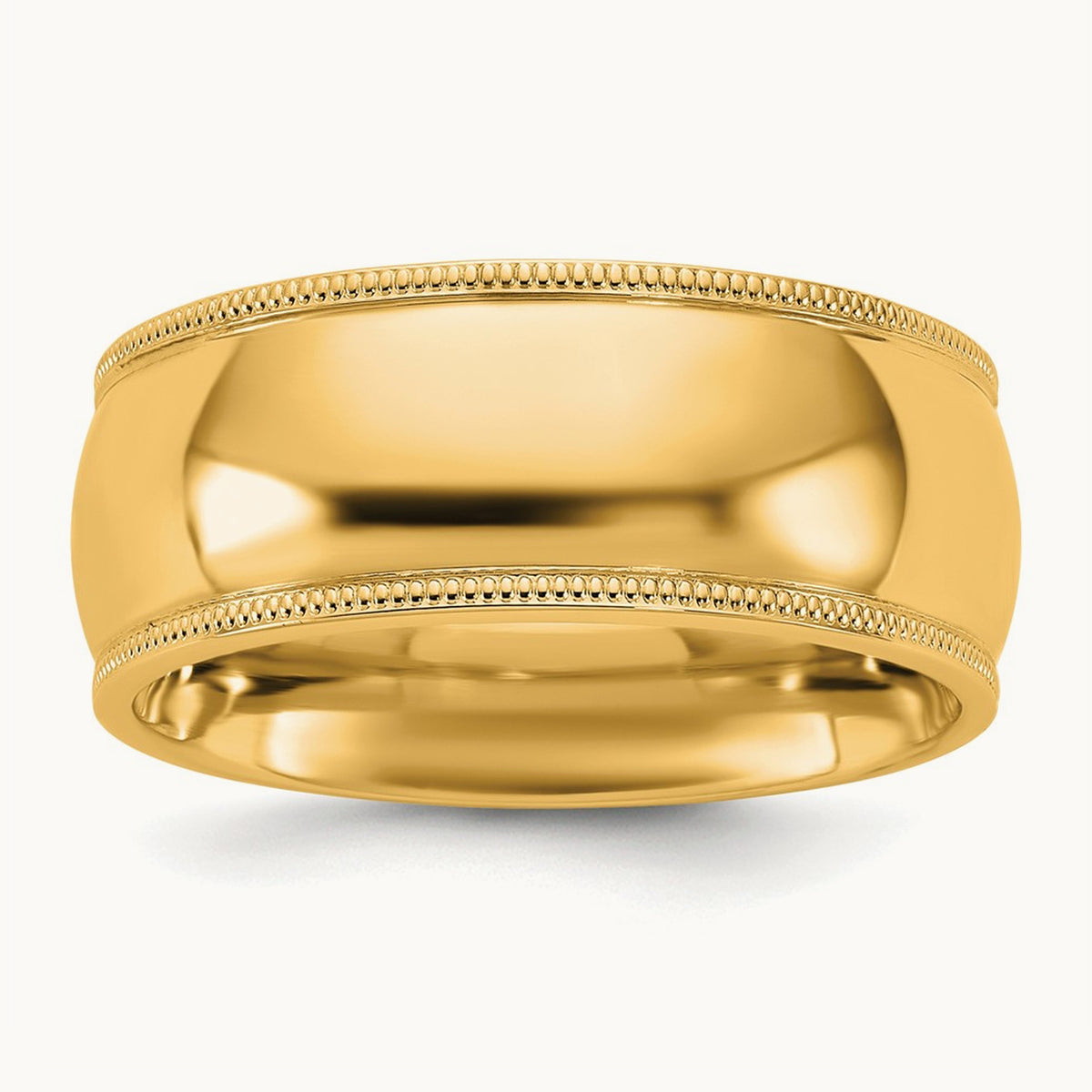 Milgrain Comfort Fit Band — 14K Yellow Gold, 8mm