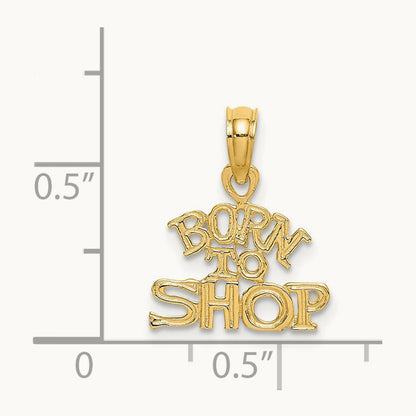 BORN TO SHOP Charm, 14K