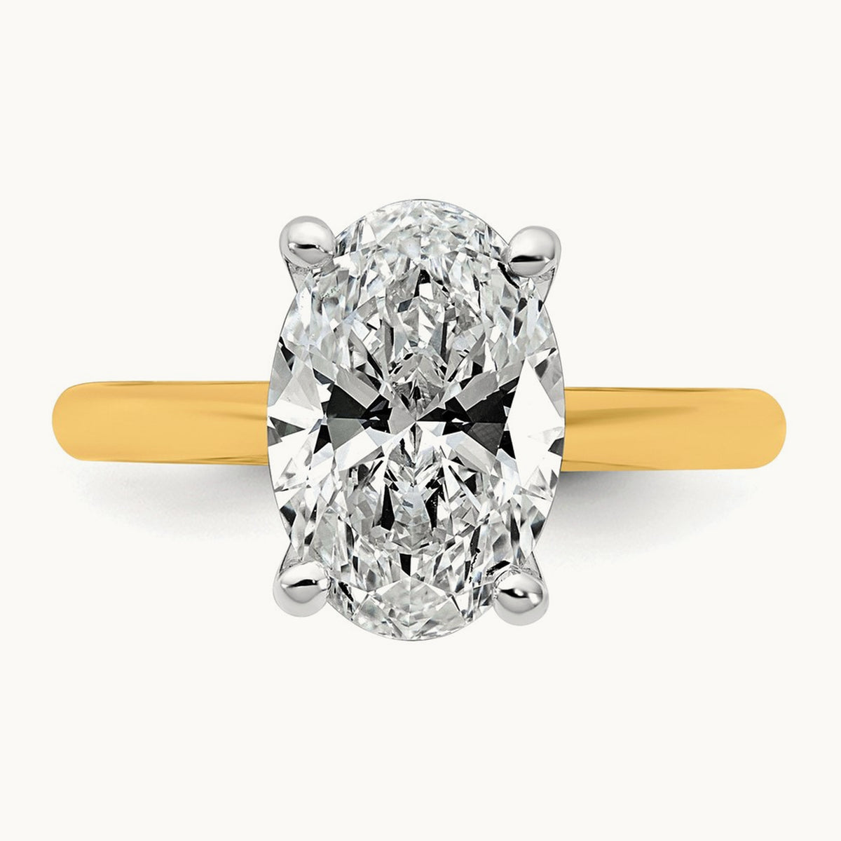 Oval 8X Ring, 3.00 ct tw Lab-Grown Diamond — 14K Two-Tone