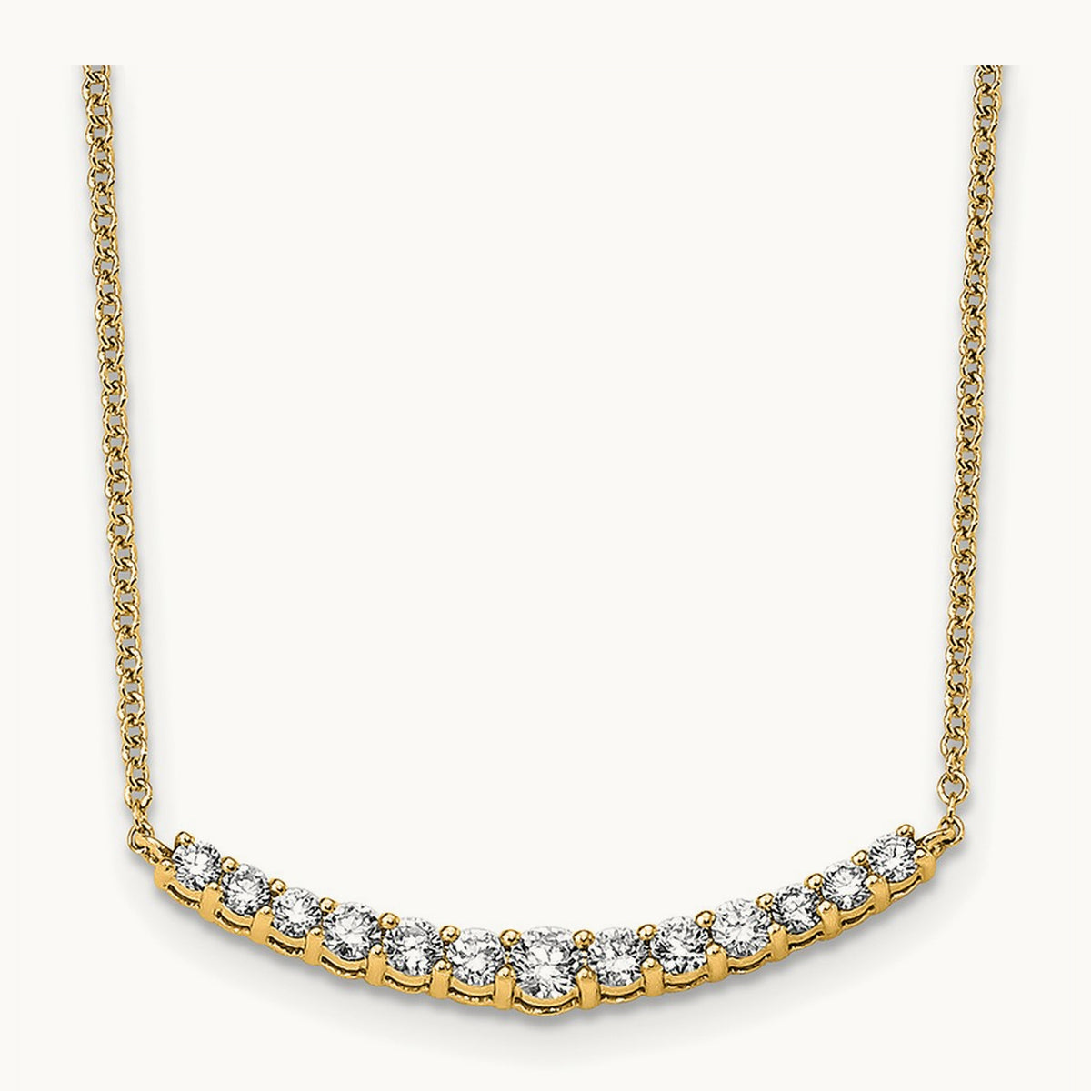 TO Fashion Bar Necklace, 0.50 ct tw Lab-Grown Diamond — 14K Yellow Gold