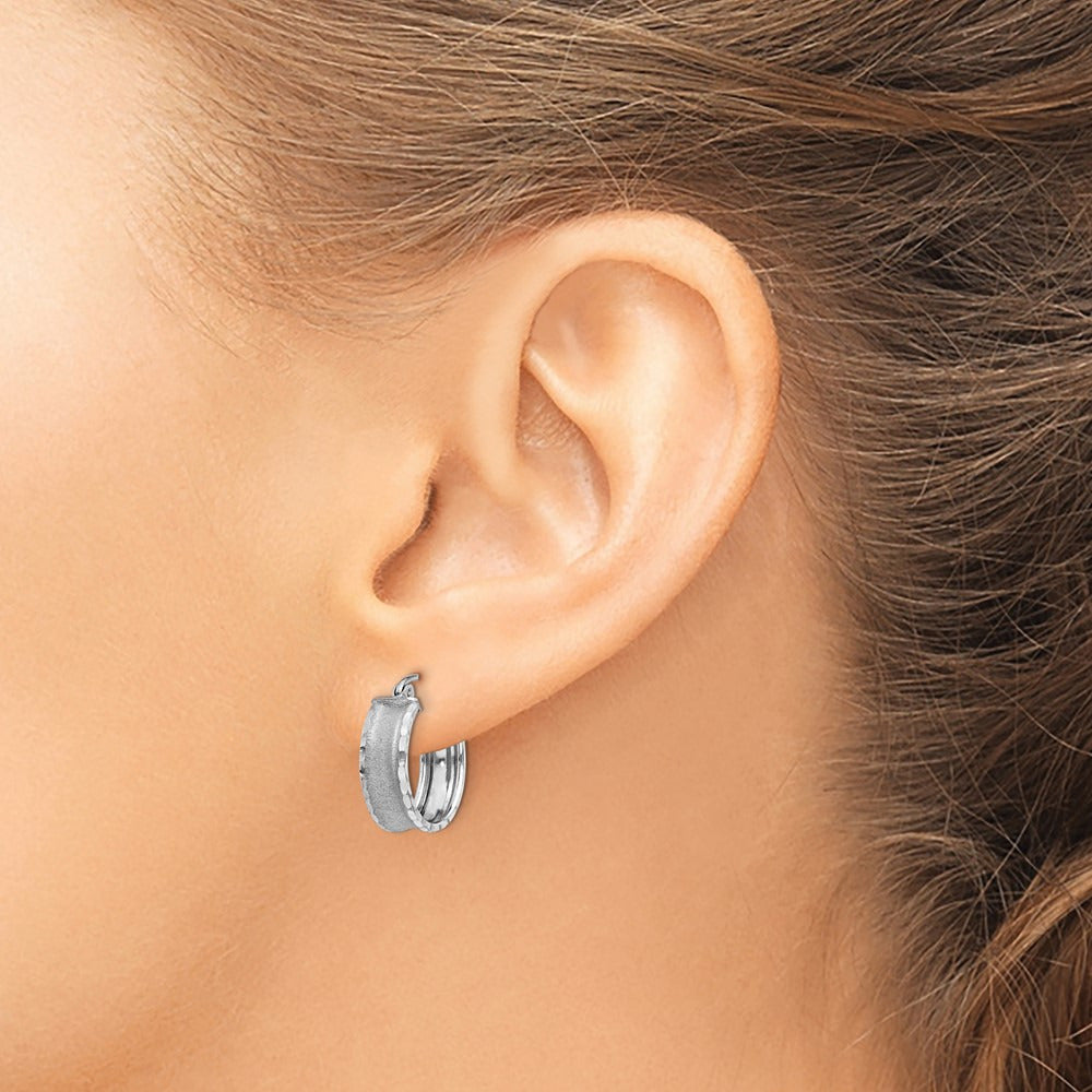 Diamond Cut Satin Hoop Earrings — photo set