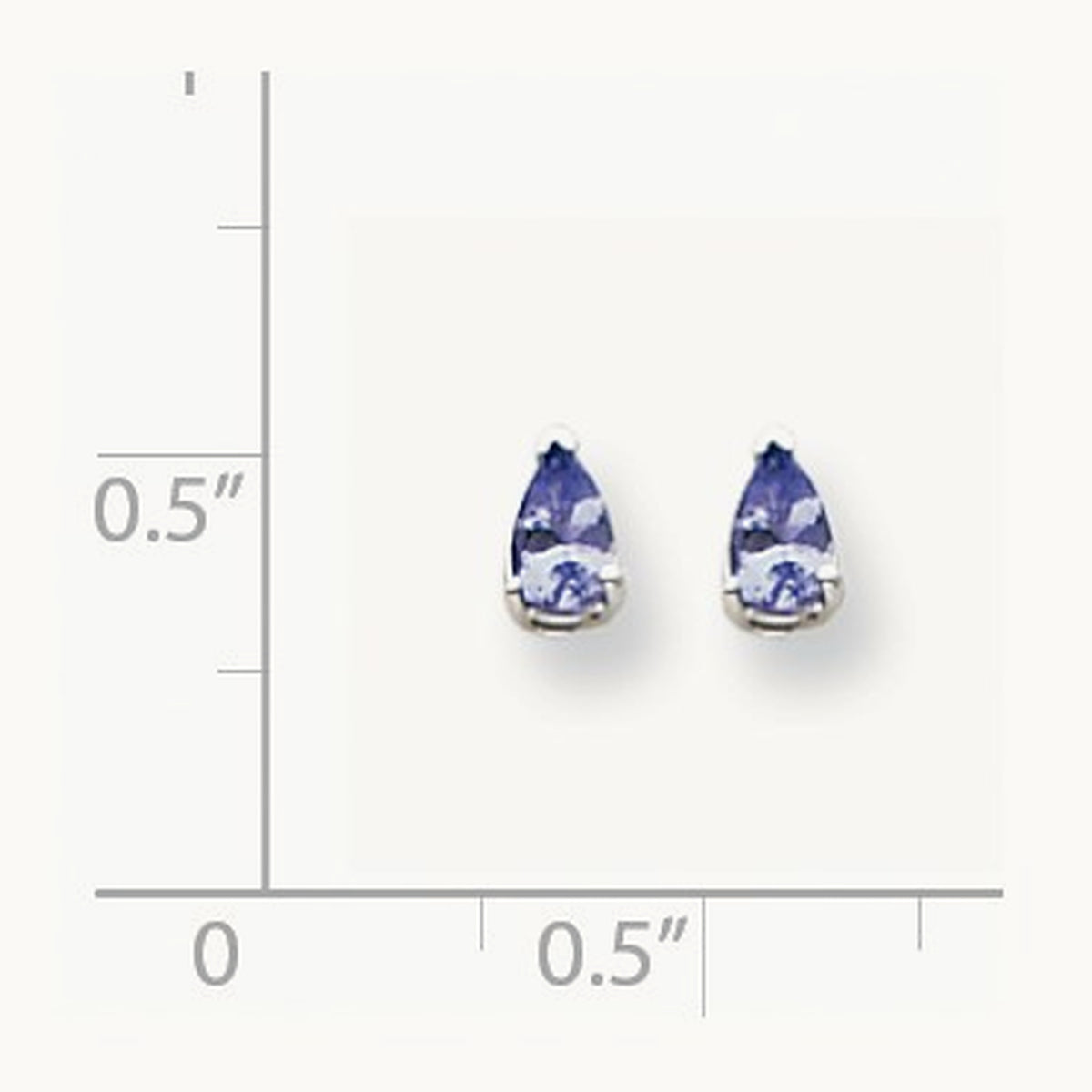 Tanzanite Earrings, 14K White Gold