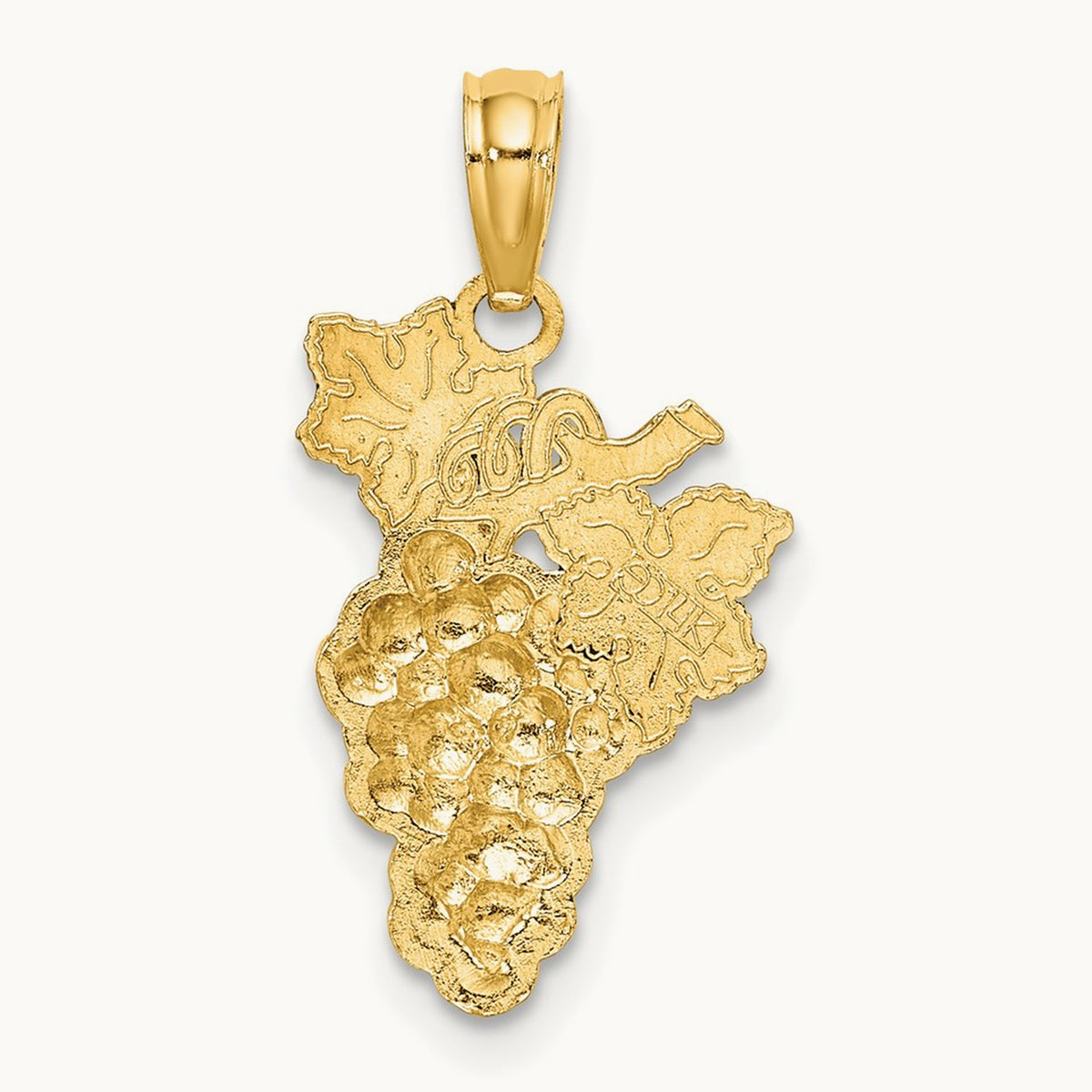 W/ Enamel Grapes W/ Stem and Leaf Charm, 14K