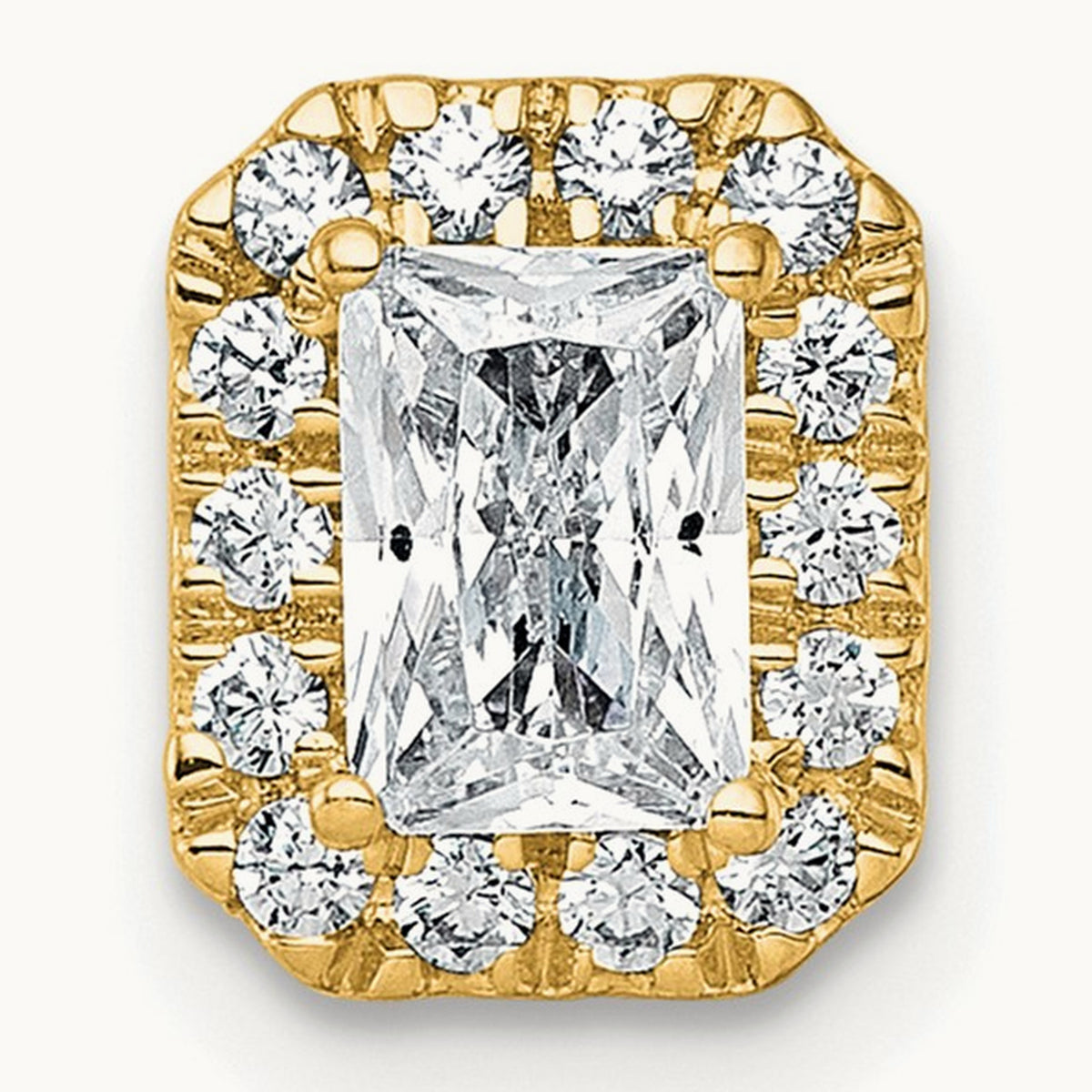 Radiant Halo Chain Slide, 0.25-5.50 ct tw Lab-Grown Diamond — 5/8 ct, VS (Best), 14K Yellow Gold