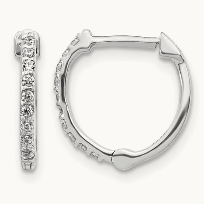 Hinged Hoop Earrings, 0.20 ct tw Lab-Grown Diamond — 14K White Gold