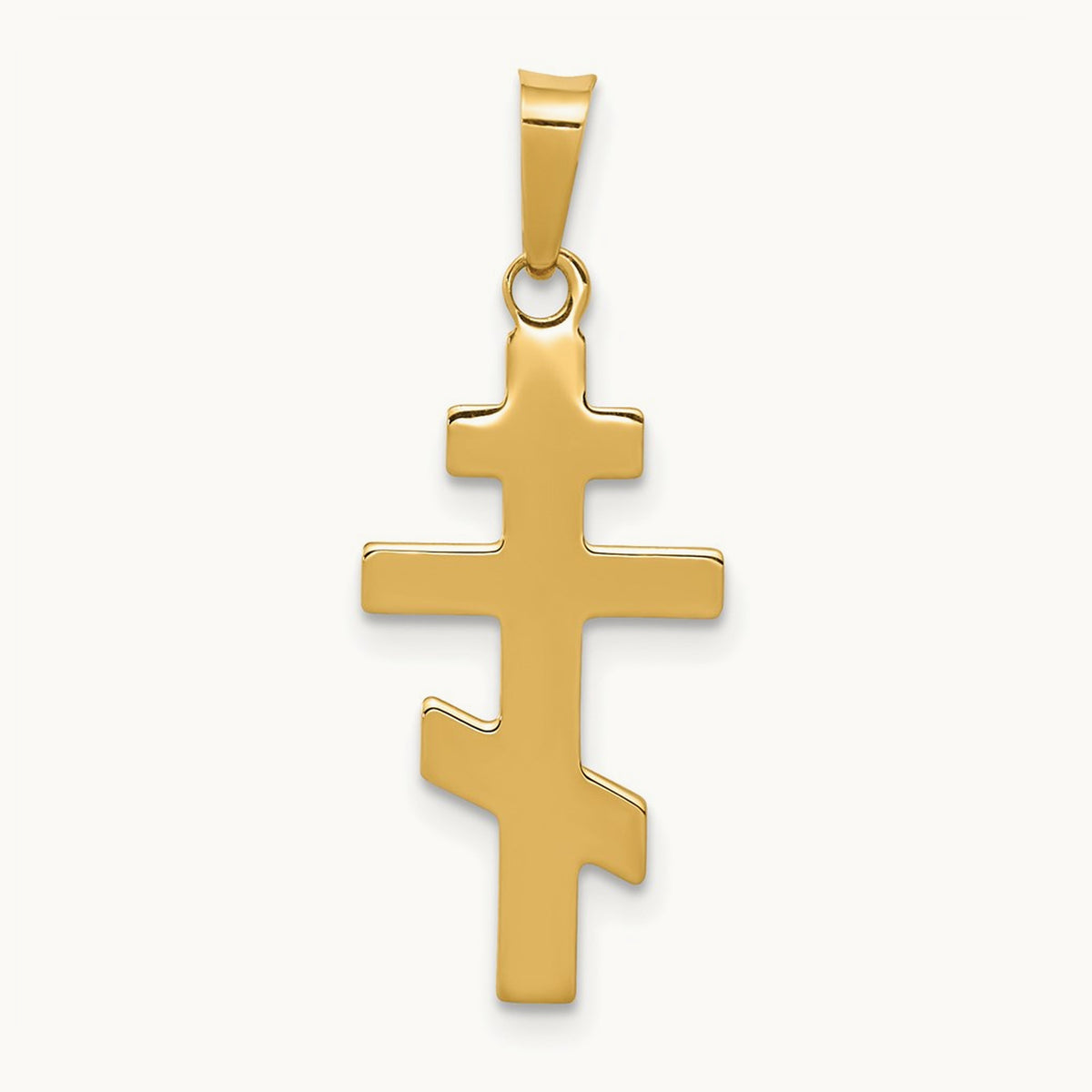 Eastern Orthodox Cross Charm, 14K