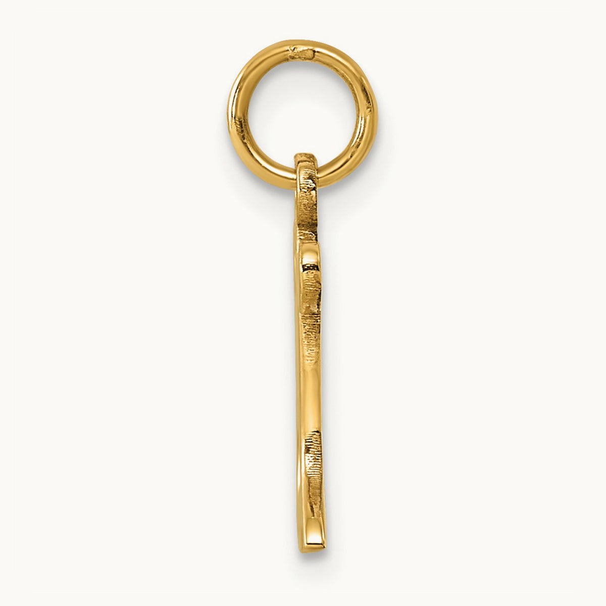 Diamond-cut Initial Charm — 14K Yellow Gold, L