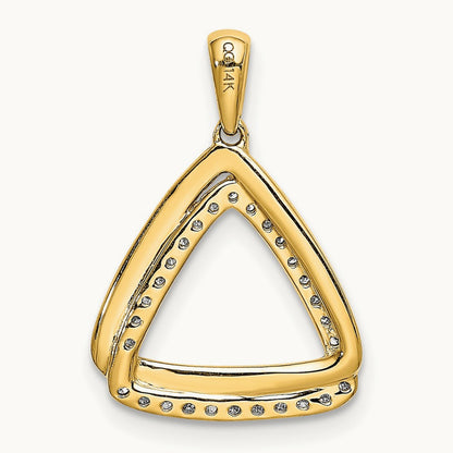 Diamond Double Triangle Pendant — 14K Yellow Gold