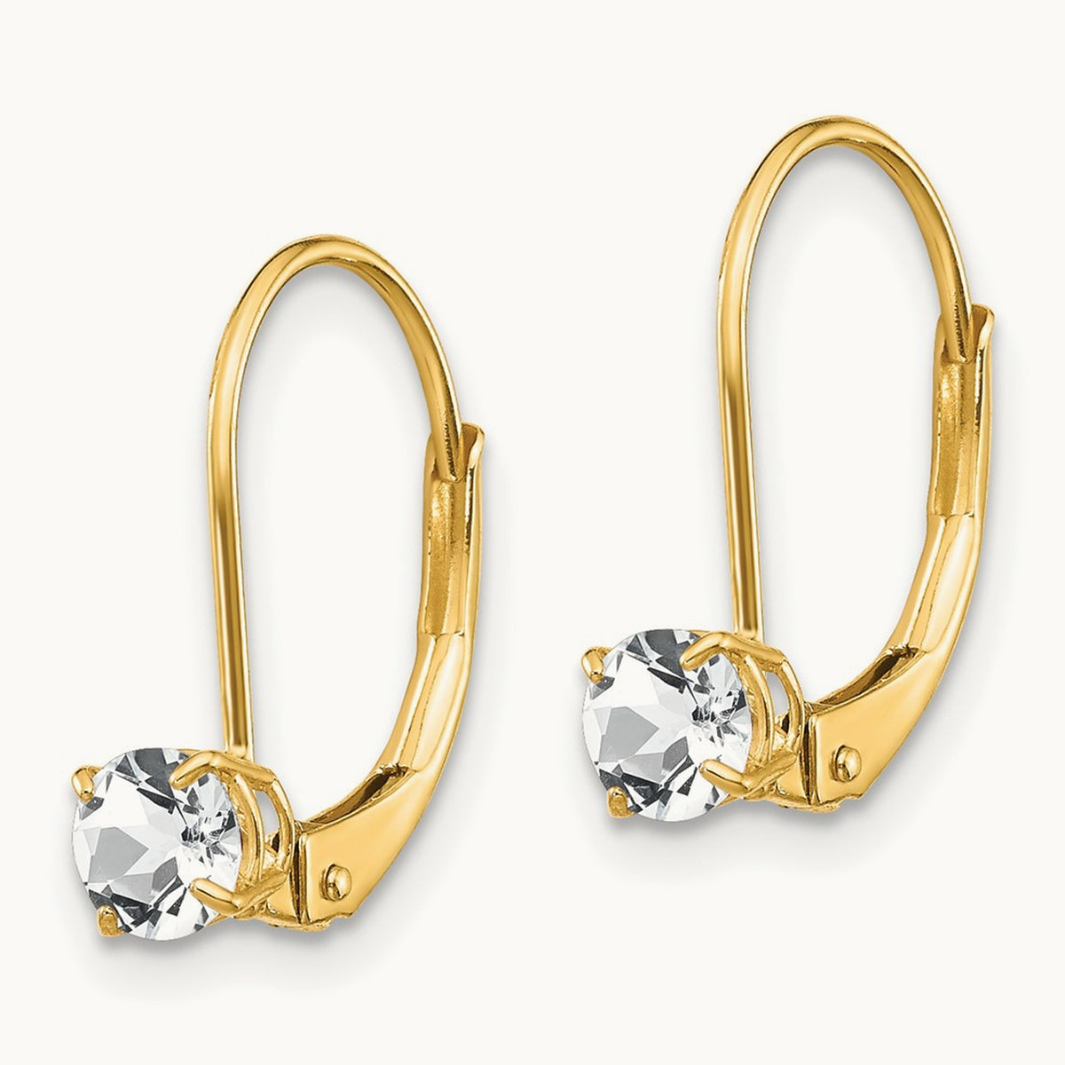 Topaz Earrings - April, 14K White