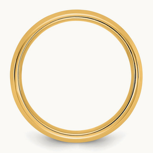 Bevel Edge Comfort Fit Band, 5.5mm, 10K Yellow Gold