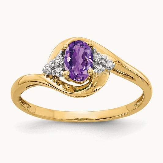Amethyst and Diamond Ring, 14K