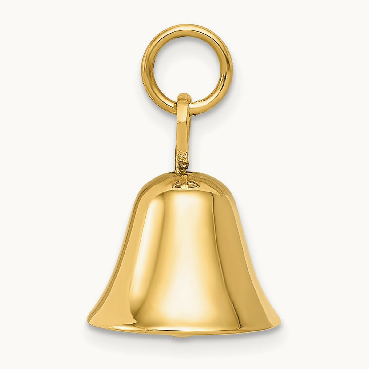 Moveable 3D Wedding Bell Charm, 14K