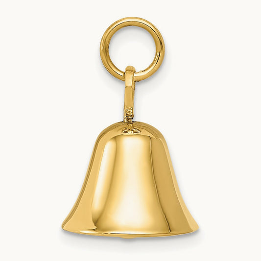 Moveable 3D Wedding Bell Charm, 14K