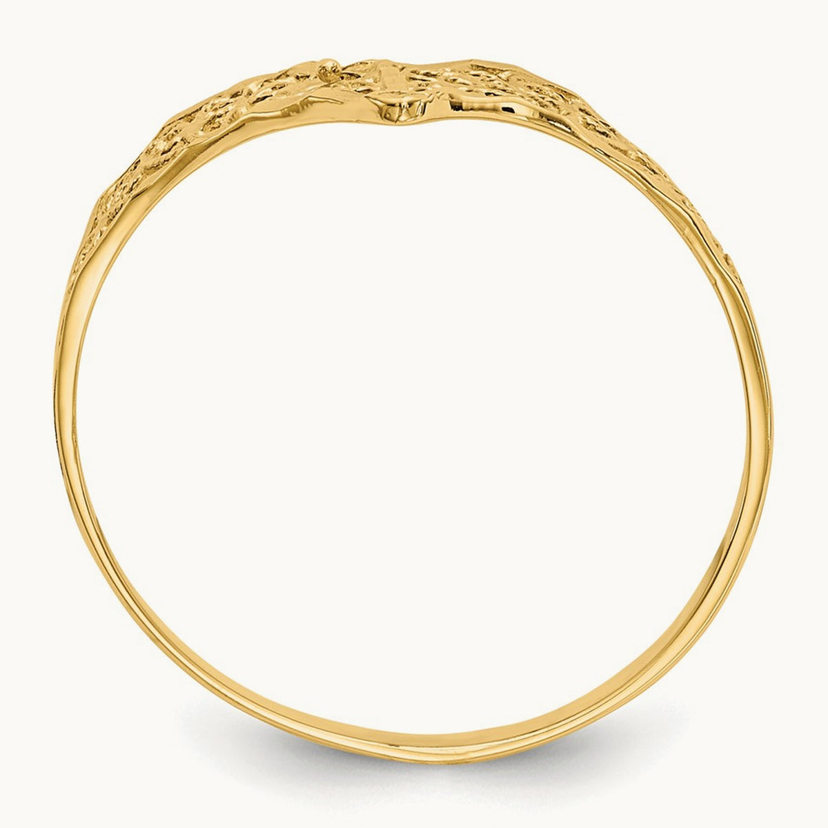 Diamond-Cut Filigree Ring — 14K Yellow Gold