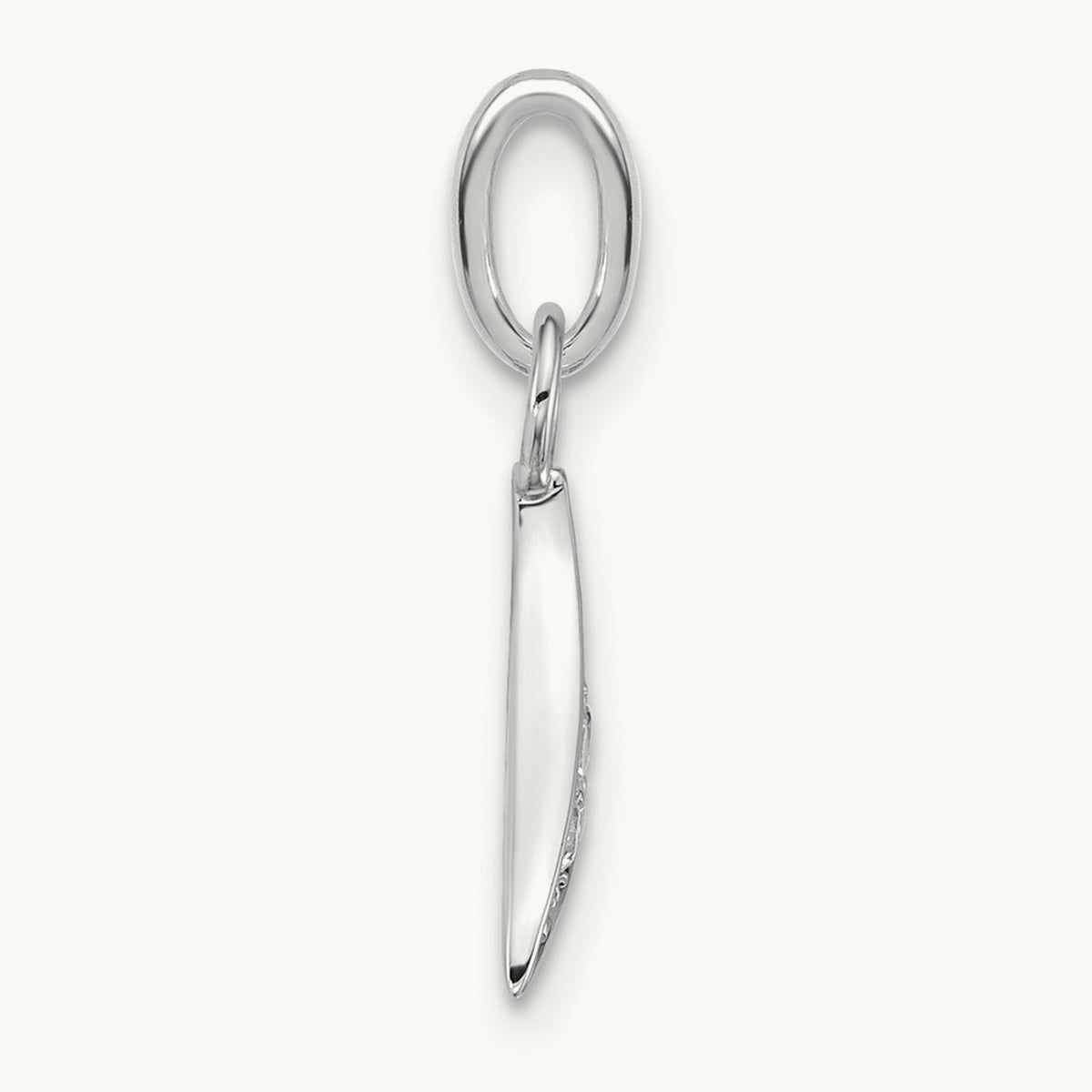 Polished Diamond Whale Tail Charm, 14K White Gold