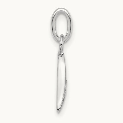 Polished Diamond Whale Tail Charm, 14K White Gold